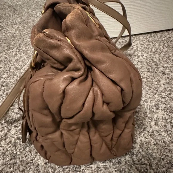 Miu Miu Brown/Mauve Quilted Leather Bag - Picture 5 of 14